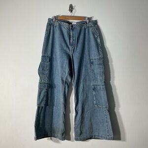 Show Me Your Mumu Cargo Jeans in Mountain Mist